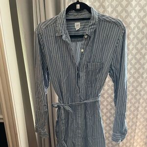 Gap blue striped shirt dress small